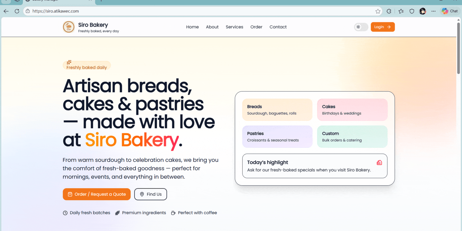Bakery Management System preview